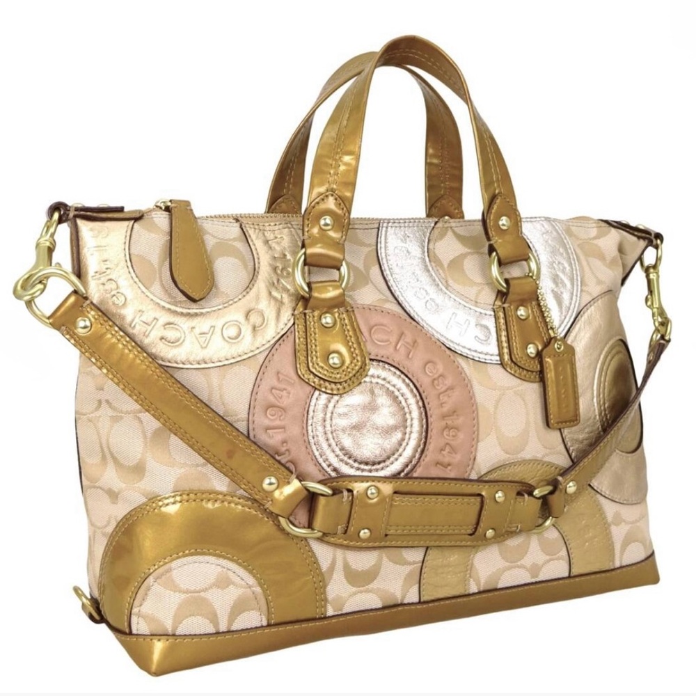 Coach Ashley Patchwork Satchel Handbag